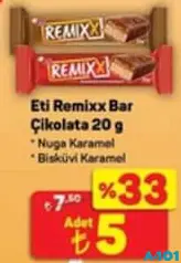 ETİ REMİXX BAR ÇİKOLATA 20 G